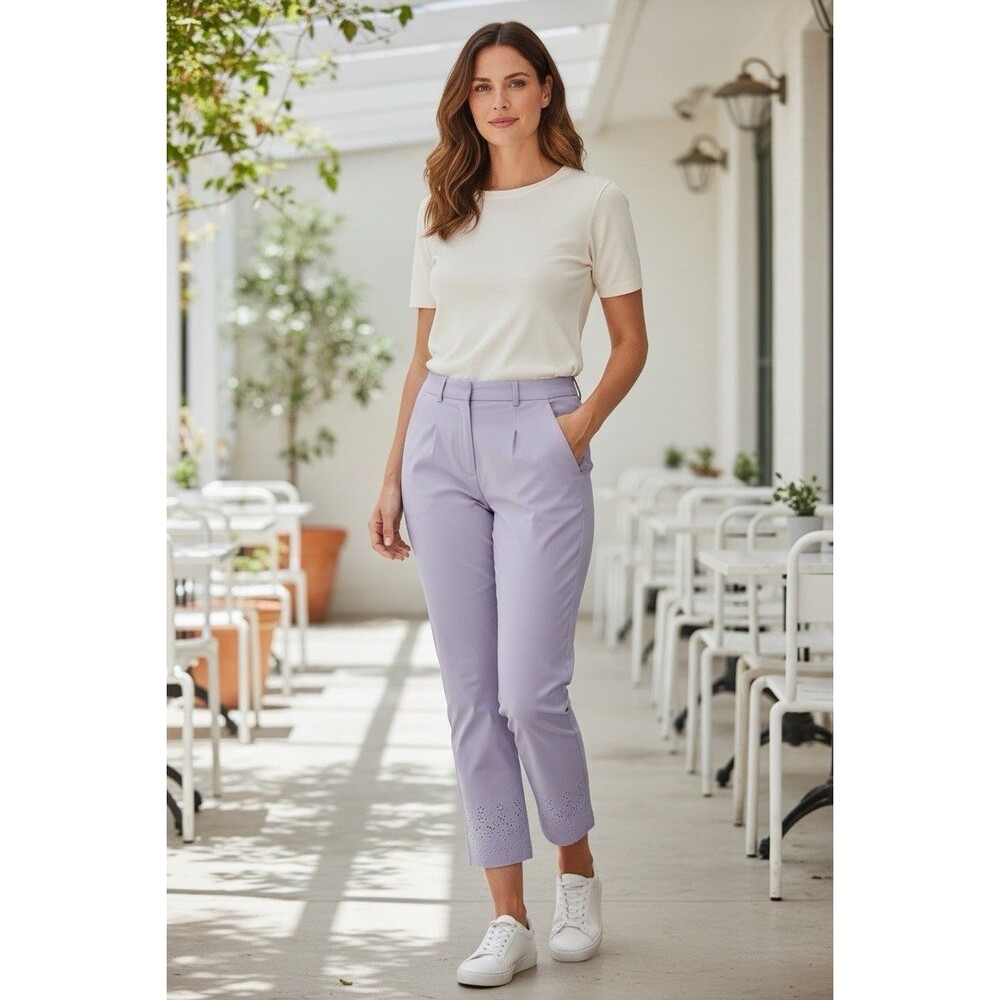Ruby Rd Women’s Lavender Ankle Pants Size 16 Easter Summer Spring Comfort